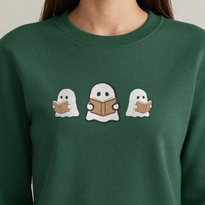 Ghosts Reading Books Embroidered Sweatshirt in another colour