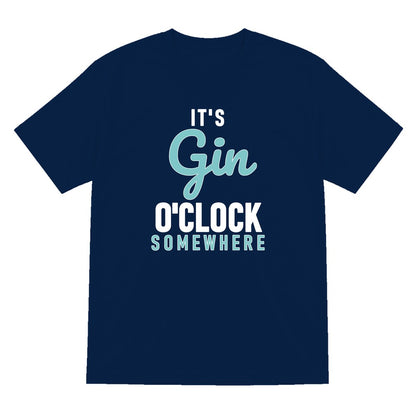 Gin O'Clock Somewhere Funny Quote T-Shirt & Sweatshirt T-Shirt in Navy