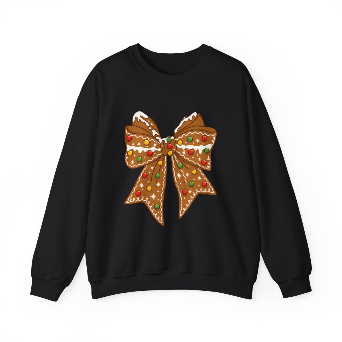 Gingerbread Bow Christmas Sweatshirt - funny sweatshirt by Cheeky Business