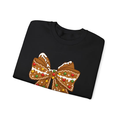 Gingerbread Bow Christmas Sweatshirt - funny sweatshirt by Cheeky Business