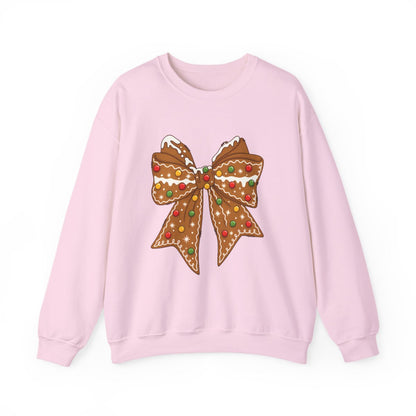 Gingerbread Bow Christmas Sweatshirt - funny sweatshirt by Cheeky Business