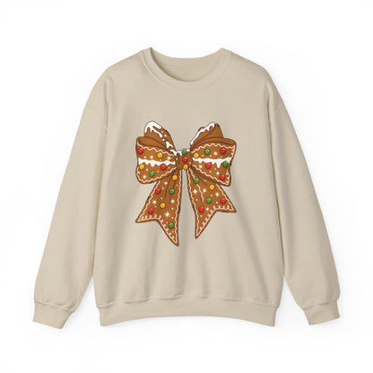 Gingerbread Bow Christmas Sweatshirt - funny sweatshirt by Cheeky Business