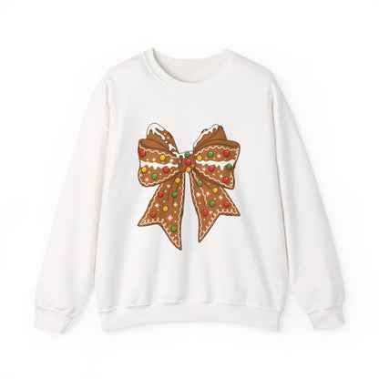 Gingerbread Bow Christmas Sweatshirt - funny sweatshirt by Cheeky Business