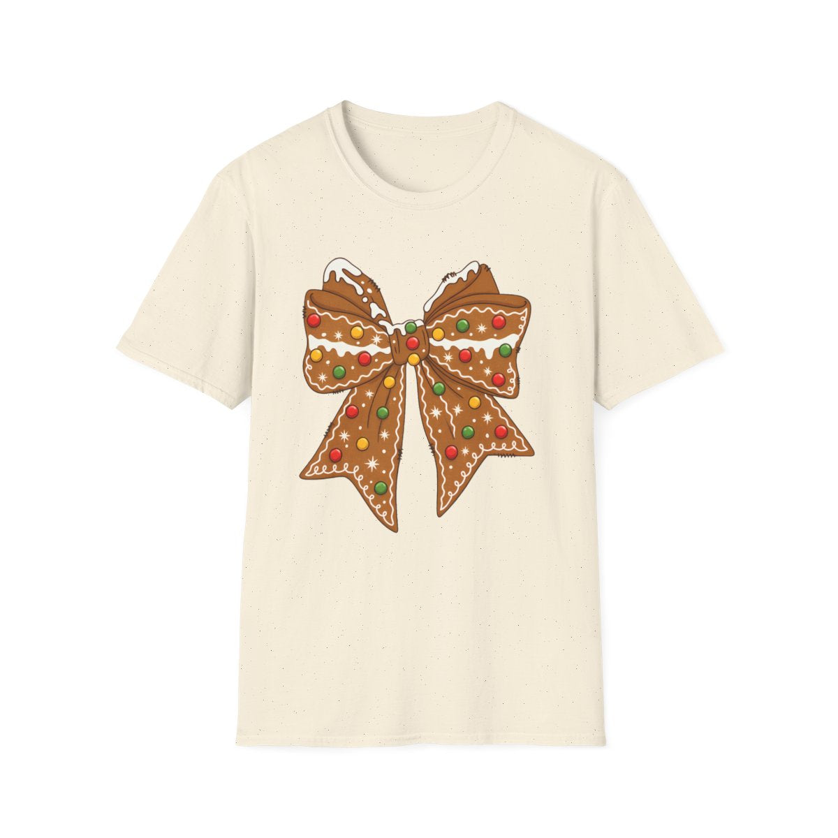 Gingerbread Coquette Bow Christmas T-Shirt - funny t-shirt by Cheeky Business