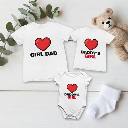 Girl Dad & Daddy's Girl matching set flat lay with kids tee