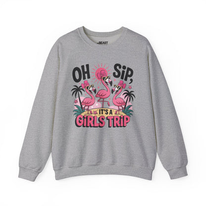 oh sip it s a girls trip sweatshirt sport grey sweatshirt couples gift idea