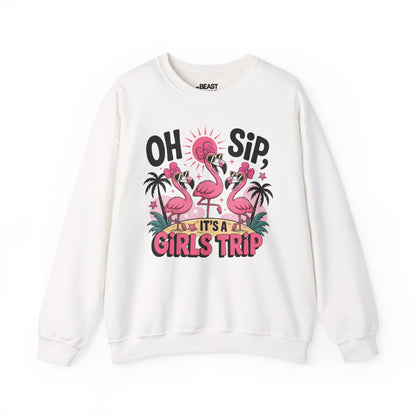 oh sip it s a girls trip sweatshirt white sweatshirt couples gift idea