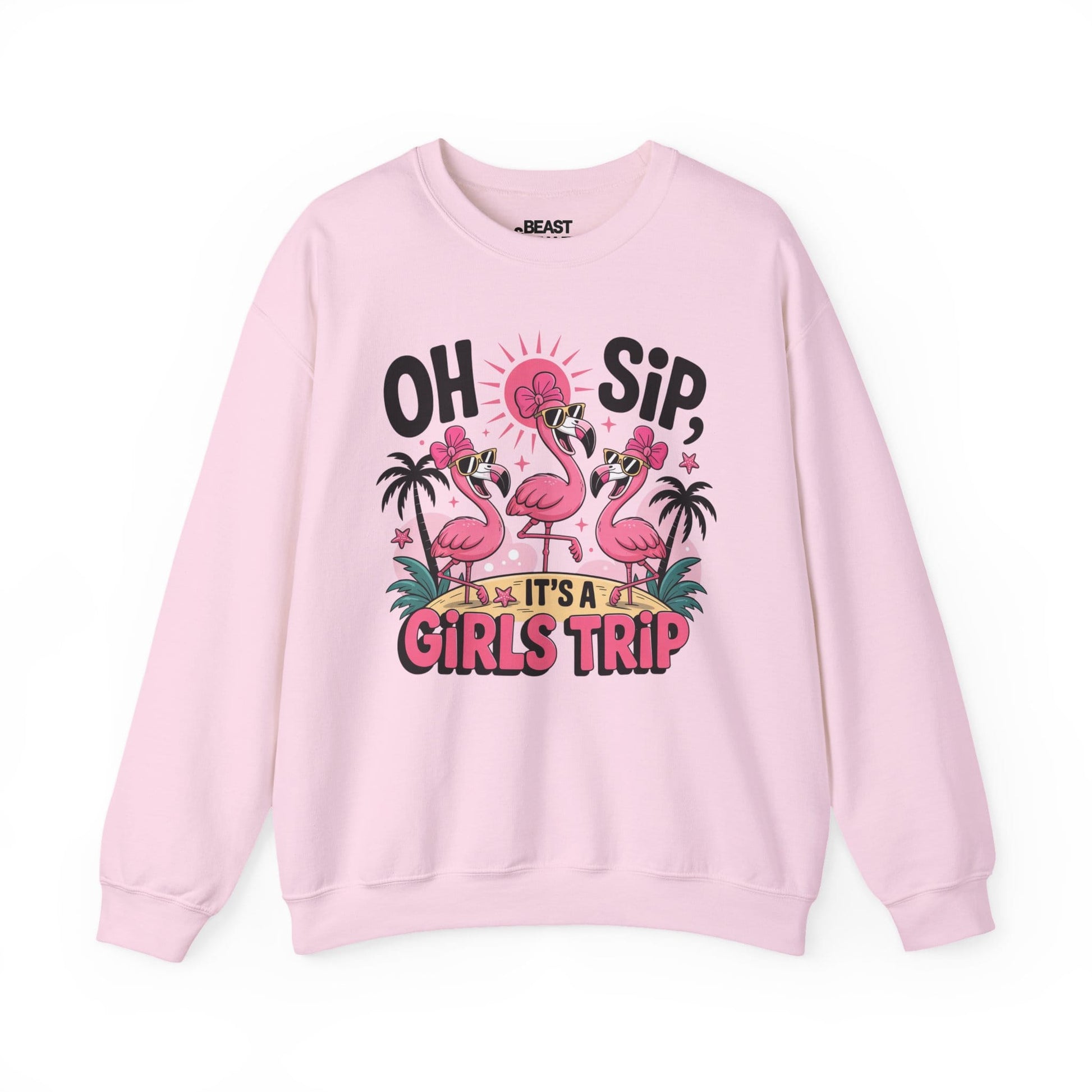 oh sip it s a girls trip sweatshirt light pink sweatshirt couples gift idea