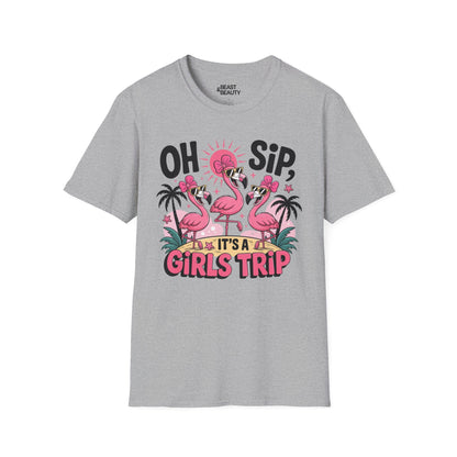 oh sip it s a girls trip t-shirt sport grey t-shirt couples gift idea