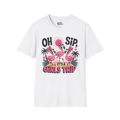 oh sip it s a girls trip t-shirt white t-shirt couples gift idea