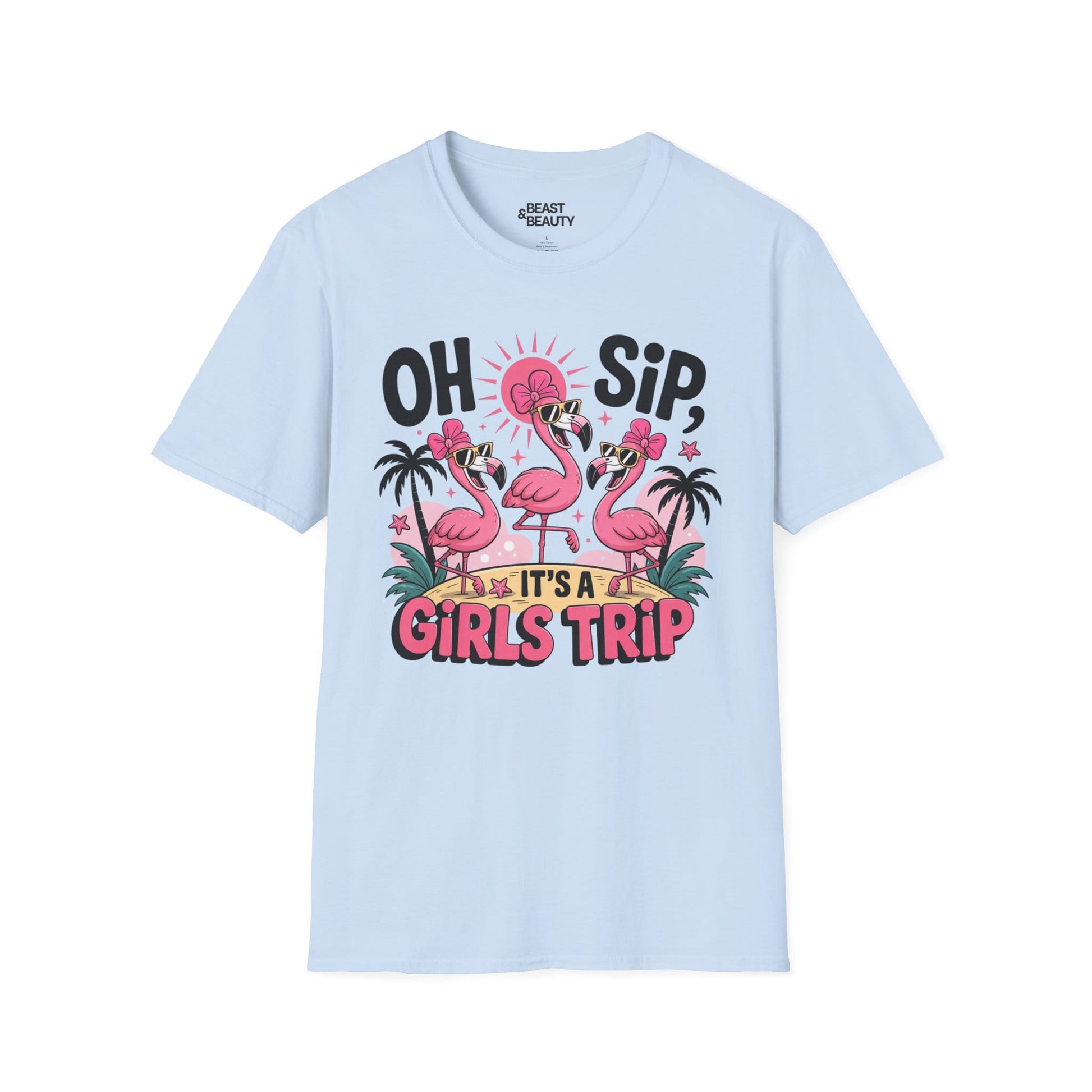 oh sip it s a girls trip t-shirt light blue t-shirt couples gift idea
