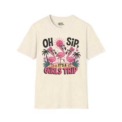 oh sip it s a girls trip t-shirt natural t-shirt couples gift idea