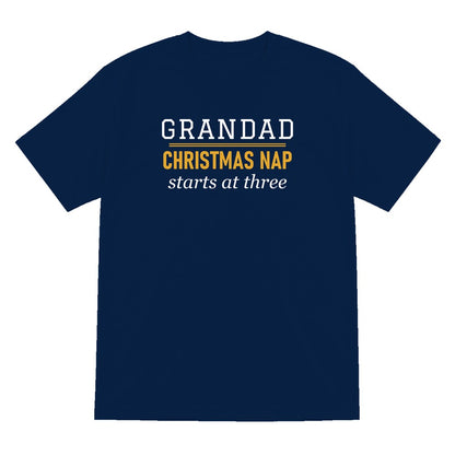 Grandad Christmas Nap Starts At Three Funny Grandad Christmas Jumper & T-Shirt T-Shirt in Navy