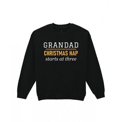 Grandad Christmas Nap Starts At Three Funny Grandad Christmas Jumper & T-Shirt Sweatshirt in Black