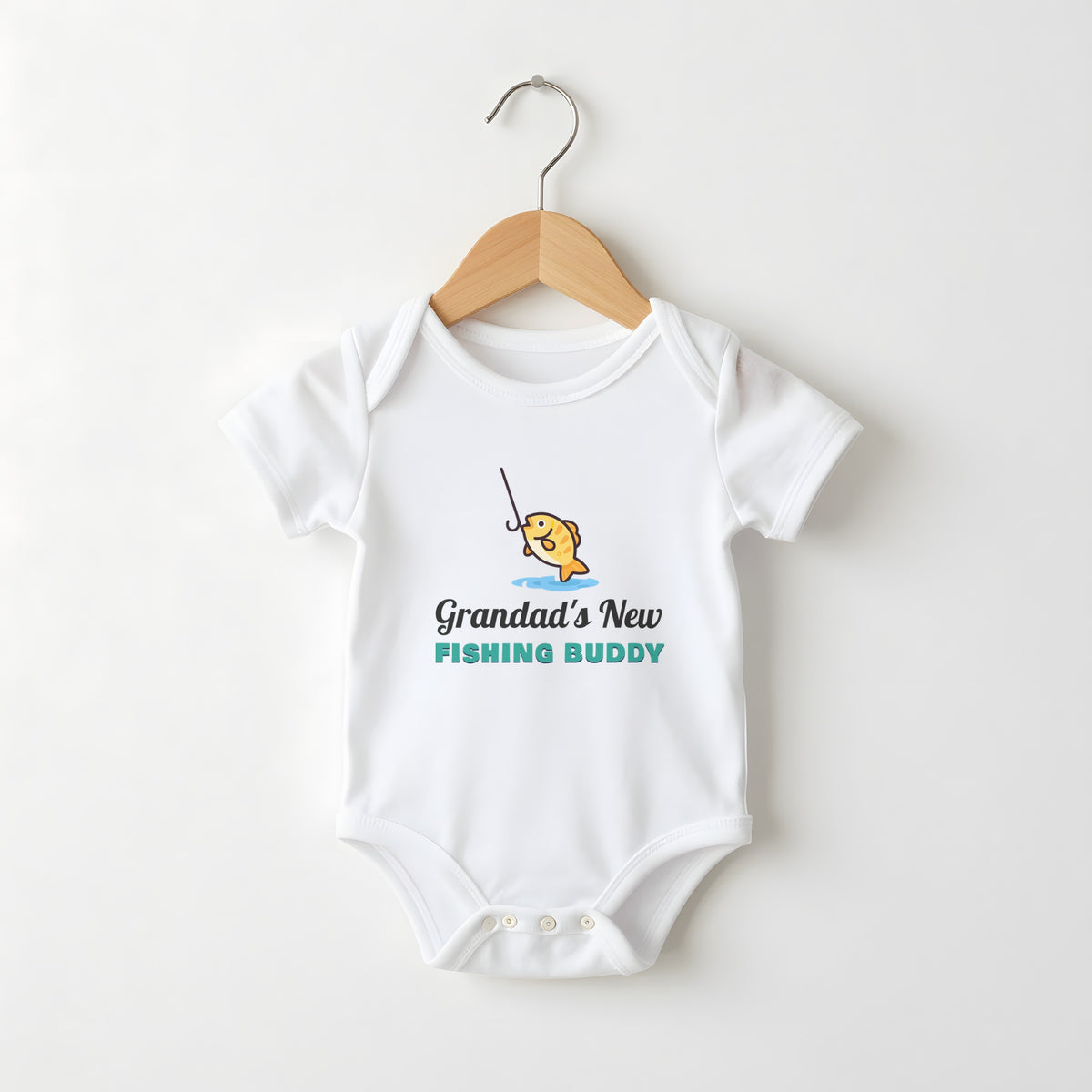 Grandad's New Fishing Buddy funny baby grow