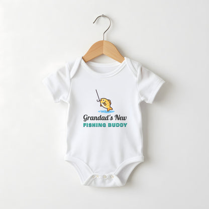 Grandad's New Fishing Buddy funny baby grow