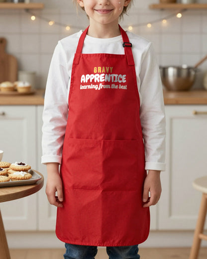 Gravy Boss & Gravy Apprentice kids apron, worn