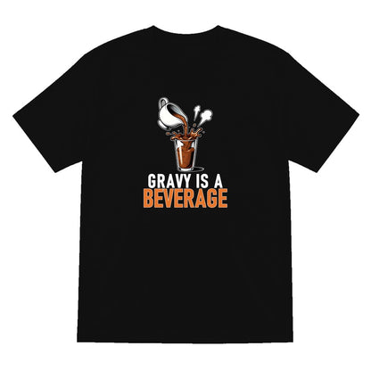 Gravy Is A Beverage Funny Christmas Jumper & T-Shirt T-Shirt in Black