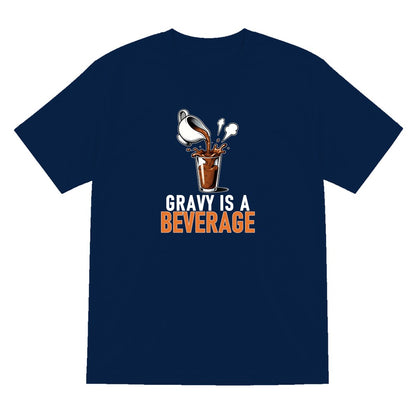 Gravy Is A Beverage Funny Christmas Jumper & T-Shirt T-Shirt in Navy