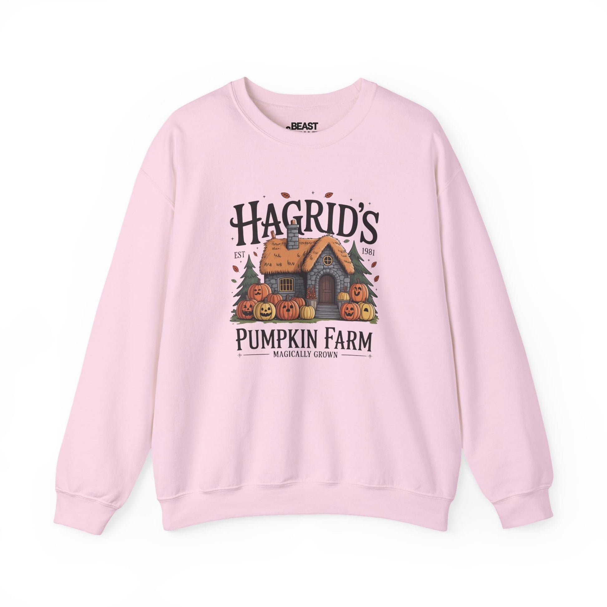 hagrid s pumpkin farm sweatshirt light pink sweatshirt gift gift idea