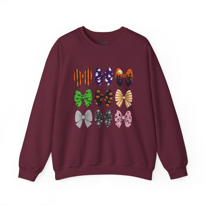 halloween bow pattern sweatshirt maroon sweatshirt Halloween gift idea