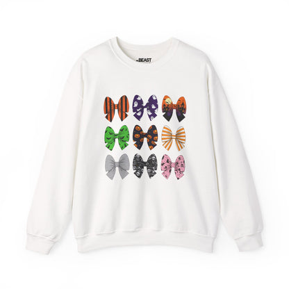 halloween bow pattern sweatshirt white sweatshirt Halloween gift idea