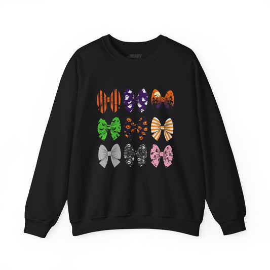 halloween bow pattern sweatshirt black sweatshirt Halloween gift idea