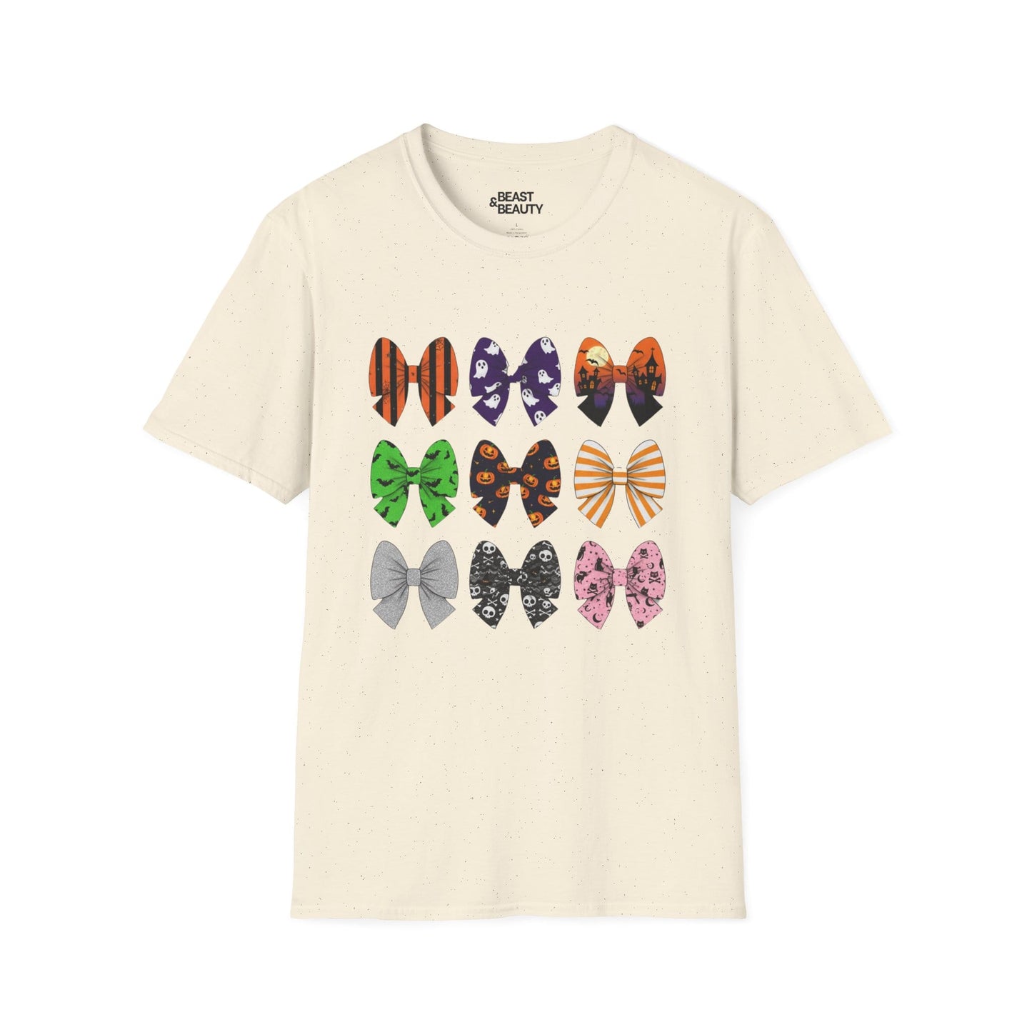 halloween bow pattern t-shirt natural t-shirt Halloween gift idea