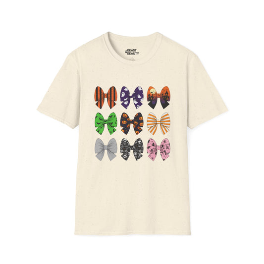 halloween bow pattern t-shirt natural t-shirt Halloween gift idea