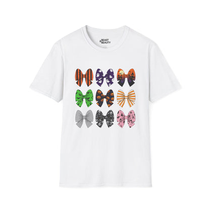 halloween bow pattern t-shirt white t-shirt Halloween gift idea