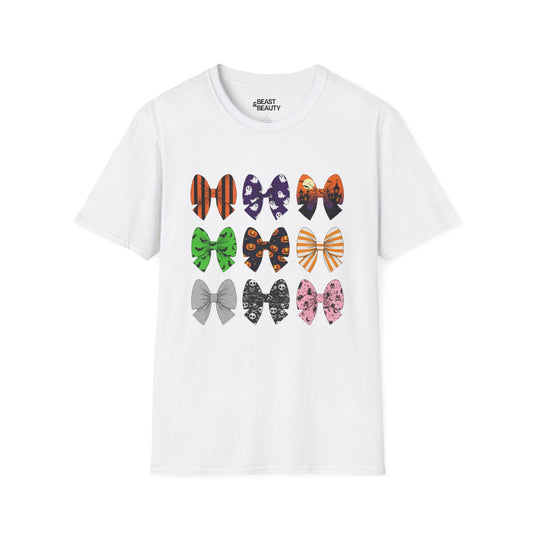 halloween bow pattern t-shirt white t-shirt Halloween gift idea