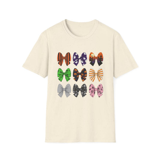 Halloween Bow Pattern T-Shirt - funny t-shirt by Cheeky Business