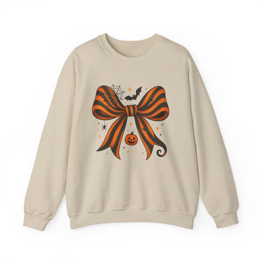 Halloween Bow Pumpkin Sweatshirt - funny sweatshirt by Cheeky Business