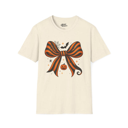 halloween bow t-shirt natural t-shirt Halloween gift idea