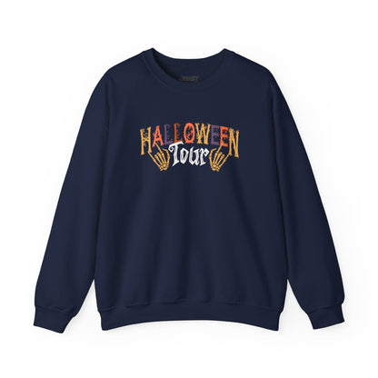 Halloween Tour Skeleton Hands Sweatshirt Navy / S gift_idea unique_gift personalised_gift