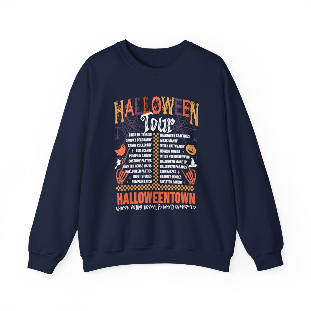 Spooky Town Halloween Tour Black Sweatshirt - funny sweatshirt by Cheeky Business