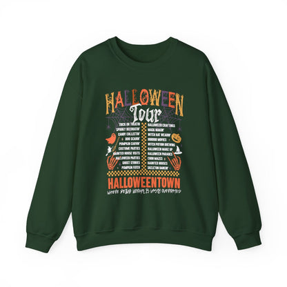 Spooky Town Halloween Tour Black Sweatshirt - funny sweatshirt by Cheeky Business