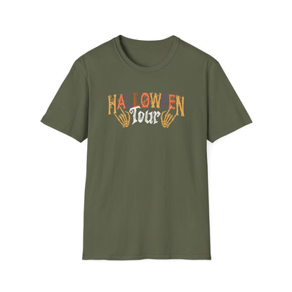 Spooky Town Halloween Tour Graphic T-Shirt - funny t-shirt by Cheeky Business