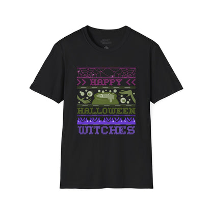 happy halloween witches retro graphic t-shirt t-shirt front product image