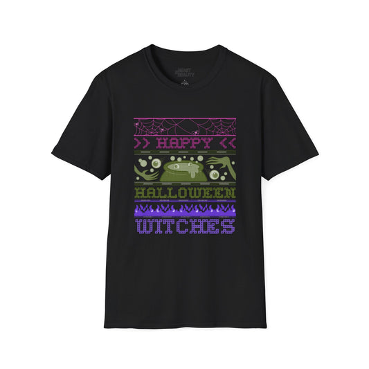 happy halloween witches retro graphic t-shirt t-shirt front product image