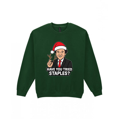 Have You Tried Staples Christmas T-Shirt & Sweatshirt Sweatshirt in Forest Green