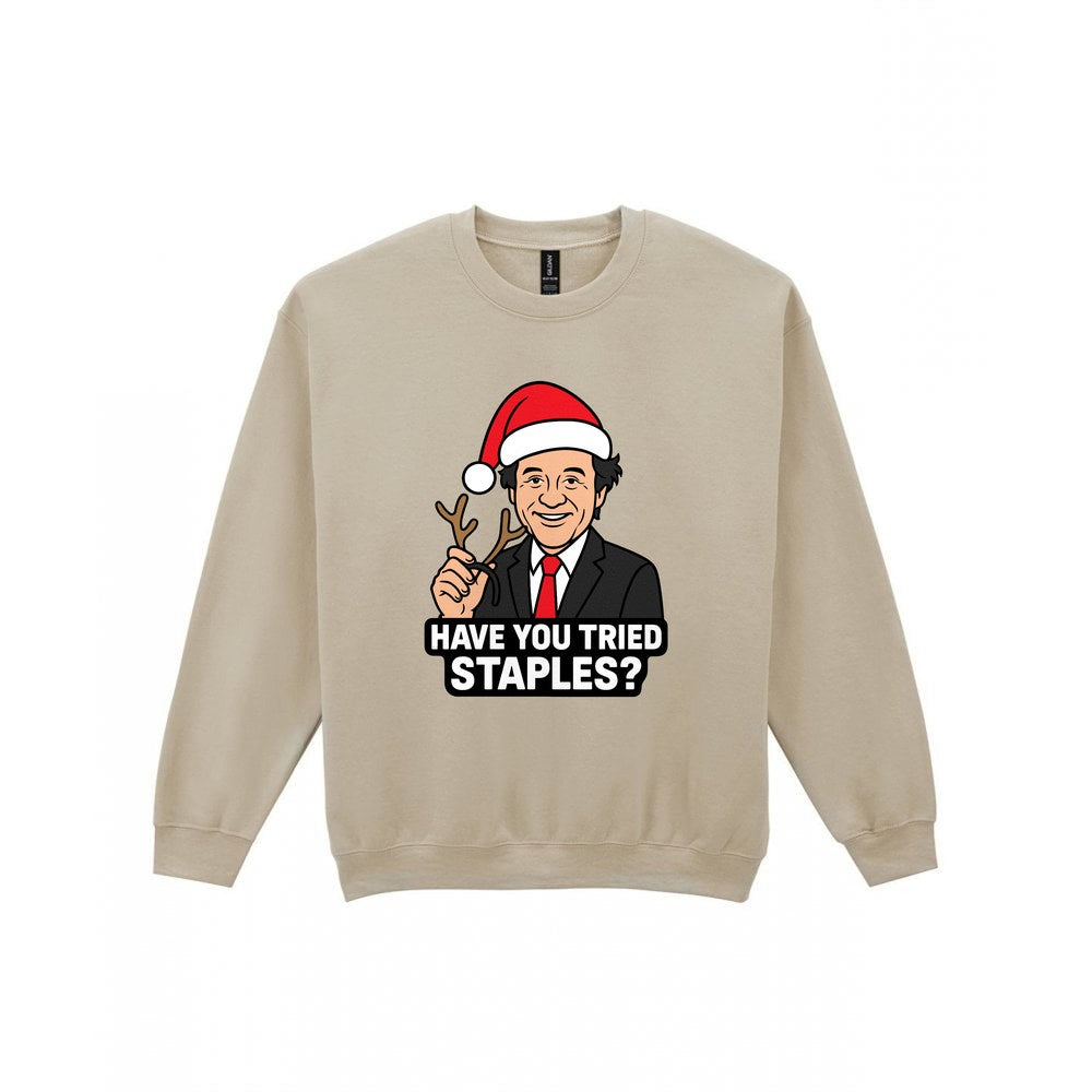 Have You Tried Staples Christmas T-Shirt & Sweatshirt Sweatshirt in Sand