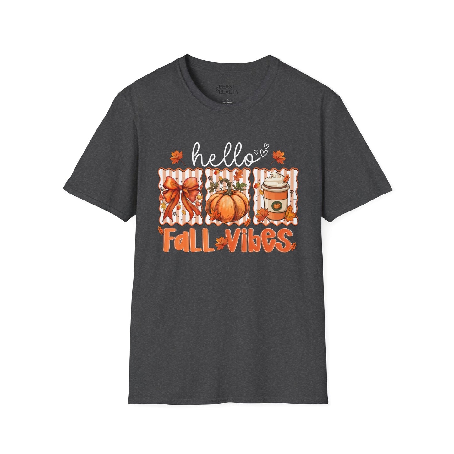 hello fall vibes t-shirt dark heather t-shirt gift gift idea