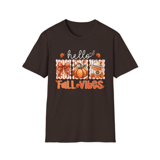 Hello Fall Vibes T-Shirt - funny t-shirt by Cheeky Business