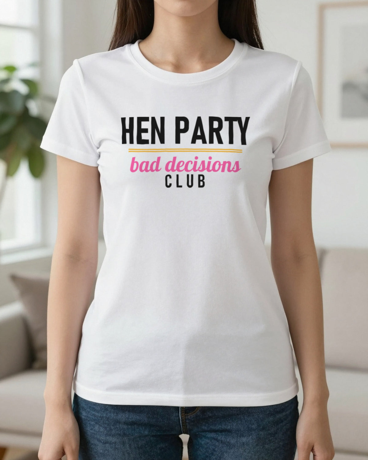 Hen Party Bad Decisions Club Hen Do T-Shirt & Sweatshirt worn