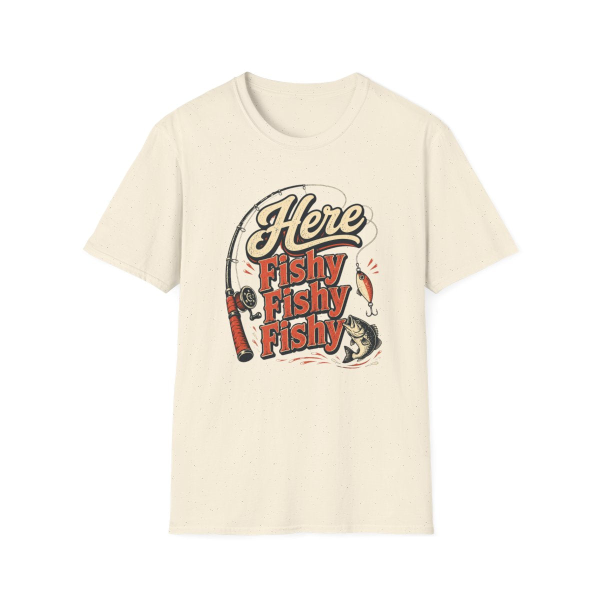 Here Fishy Fishy Fishy Fishing T-Shirt - funny t-shirt by Cheeky Business