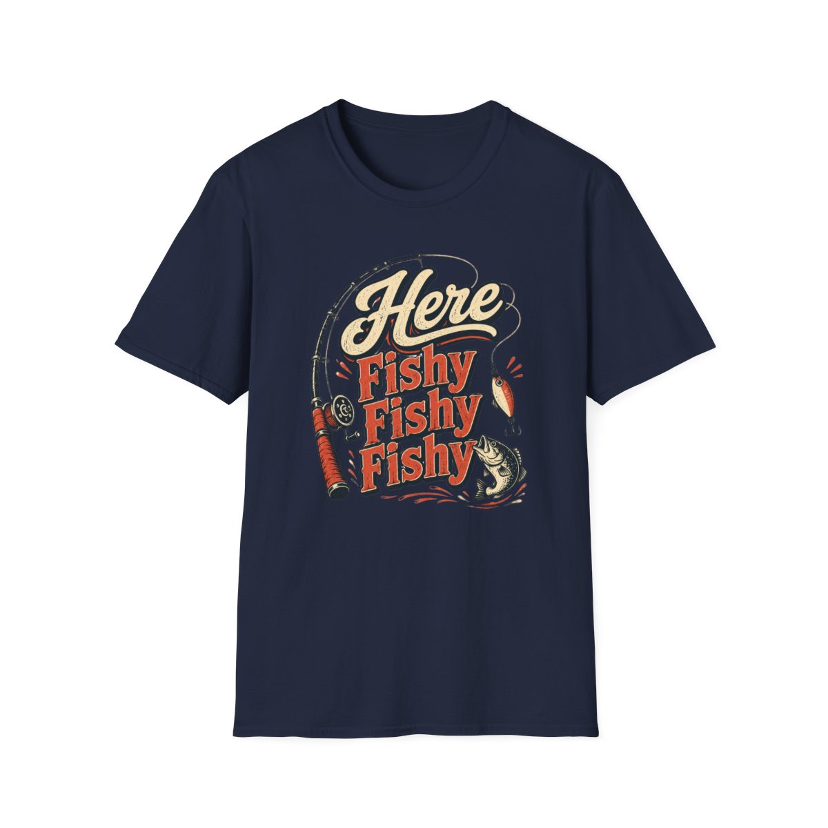 Here Fishy Fishy Fishy Fishing T-Shirt - funny t-shirt by Cheeky Business