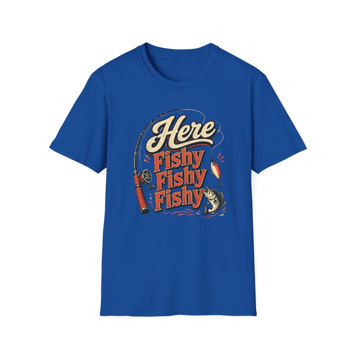 Here Fishy Fishy Fishy Fishing T-Shirt - funny t-shirt by Cheeky Business