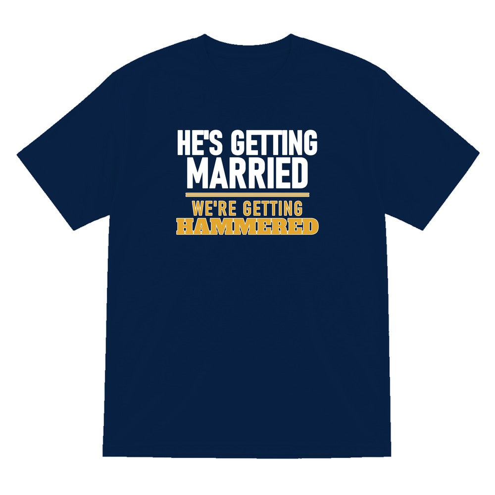 He's Getting Married We're Getting Hammered Stag Do T-Shirt & Sweatshirt T-Shirt in Navy