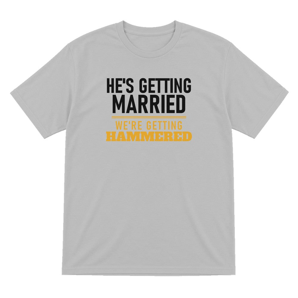 He's Getting Married We're Getting Hammered Stag Do T-Shirt & Sweatshirt T-Shirt in Sport Grey